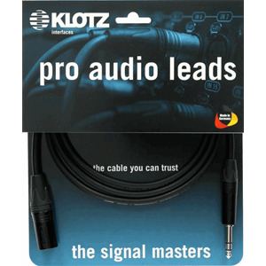 Klotz Pro Audio Leads Mik. kabel 3m XLRM/Bal. Jack sort