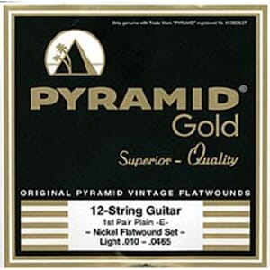 Pyramid Gold Flatwound - 12 strengs sett